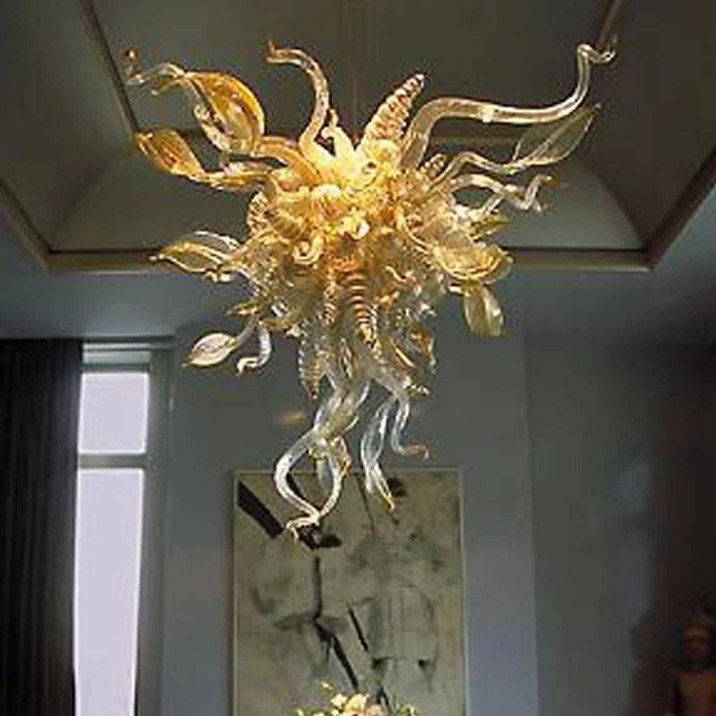 Chandeliers with Adjustable Arms for Directional LightingChandeliers with Adjustable Arms for Directional LightingBlown Glass Chandelier Golden Lighting Fixture