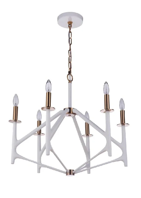 Traditional Brass Chandeliers for Classic InteriorsTraditional Brass Chandeliers for Classic InteriorsCraftmade The Reserve 55526-MWWSB Chandelier Light - Matte White/Satin Brass