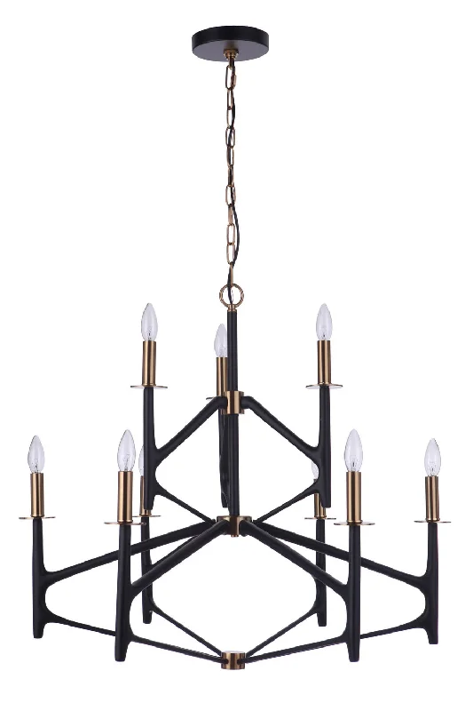 LED Chandeliers for Energy - Efficient LightingLED Chandeliers for Energy - Efficient LightingCraftmade The Reserve 55529-FBSB Chandelier Light - Flat Black/Satin Brass