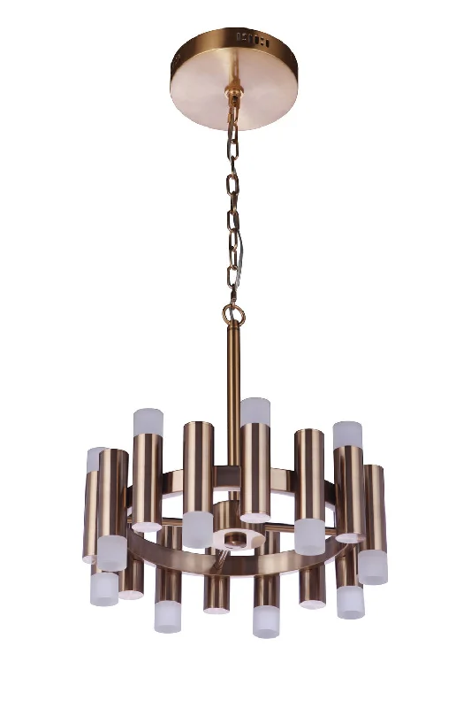 Chandeliers with Metal Frames in Silver FinishChandeliers with Metal Frames in Silver FinishCraftmade Simple Lux 57516-SB-LED Chandelier Light - Satin Brass