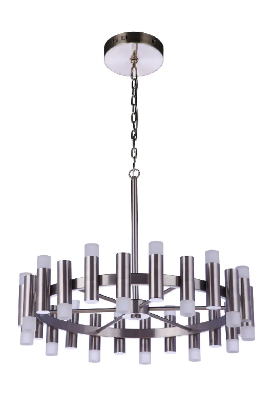 Chandeliers with Metal Frames in Gold FinishChandeliers with Metal Frames in Gold FinishCraftmade Simple Lux 57524-BNK-LED Chandelier Light - Brushed Polished Nickel
