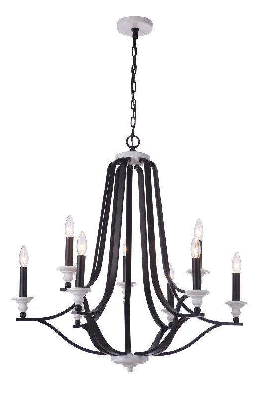 French Country Chandeliers with a Romantic AuraFrench Country Chandeliers with a Romantic AuraCraftmade Esme 57629-FBMWW Chandelier Light - Flat Black/Matte White