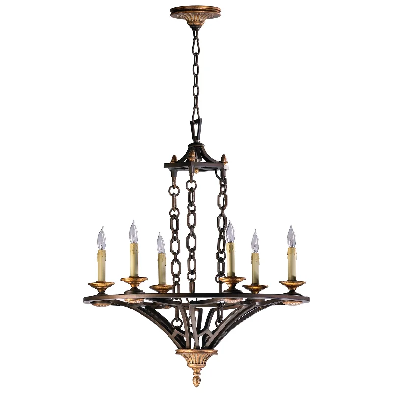 Chandeliers with Metal Frames in Copper FinishChandeliers with Metal Frames in Copper FinishCyan Design 04648 San Giorgio Six Light Chandelier