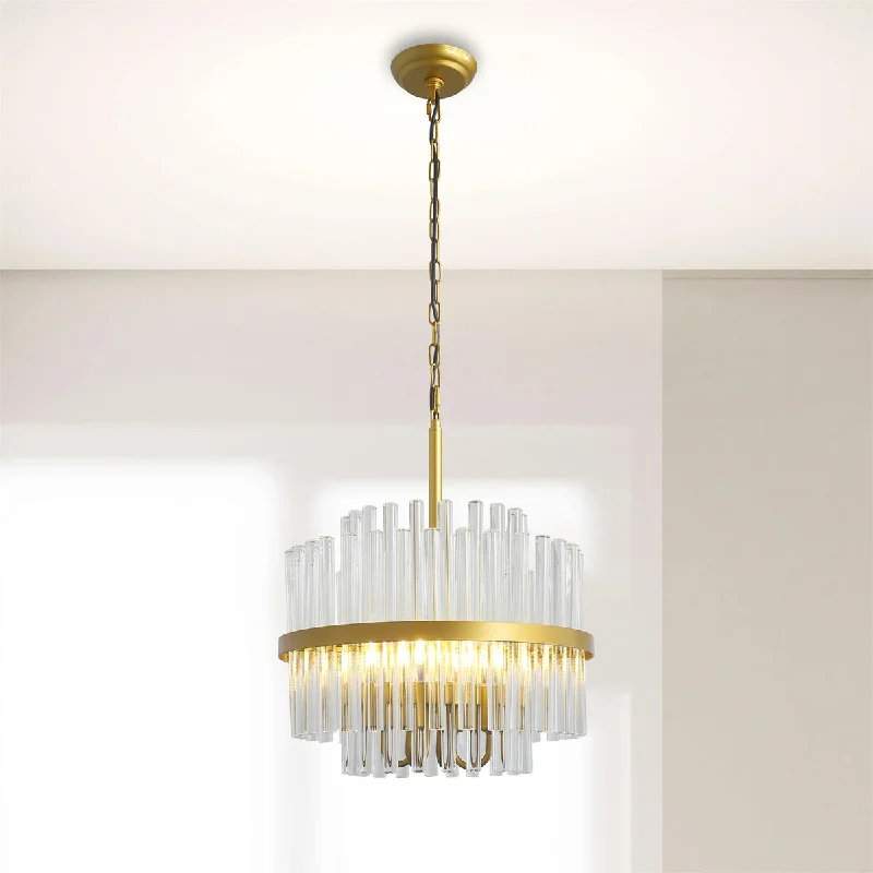 Minimalist Chandeliers for Sleek and Simple InteriorsMinimalist Chandeliers for Sleek and Simple InteriorsCylindrical Crystal Chandelier with 4 Bulbs