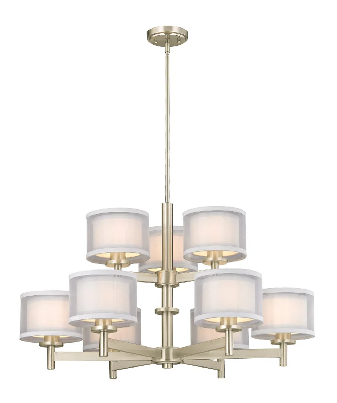 Chandeliers with Clear Crystal for a Sparkling EffectChandeliers with Clear Crystal for a Sparkling EffectDolan Designs Double Organza 1272-09 Chandelier Light - Satin Nickel