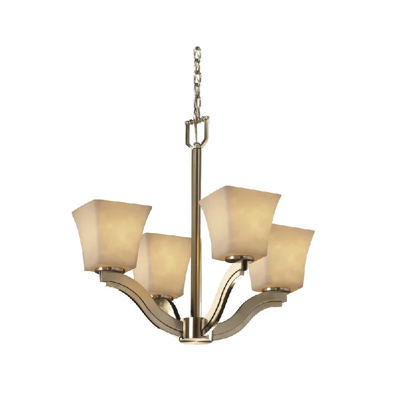 Ceiling - Mounted Chandeliers for Standard CeilingsCeiling - Mounted Chandeliers for Standard CeilingsJustice Design Clouds Bend Nickel Chandelier, Square Flared Shade