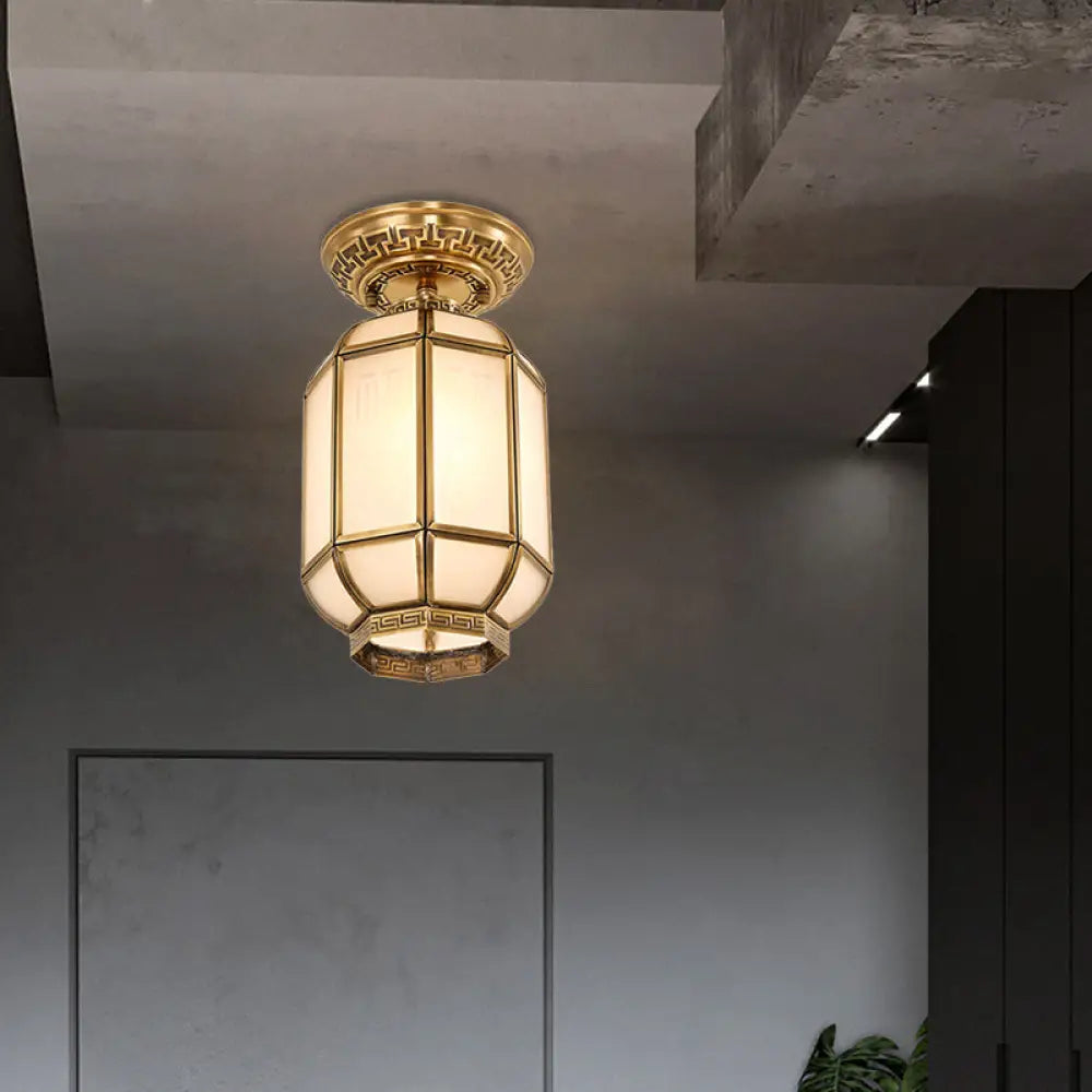 Mid - Century Modern Chandeliers for Vintage AppealMid - Century Modern Chandeliers for Vintage AppealFrosted Glass Semi Flush Mount Lantern Lighting - Classic Brass 1-Light Fixture for Corridors Mid - Century Modern Chandeliers for Vintage AppealMid - Century Modern Chandeliers for Vintage AppealFrosted Glass Semi Flush Mount Lantern Lighting - Classic Brass 1-Light Fixture for Corridors