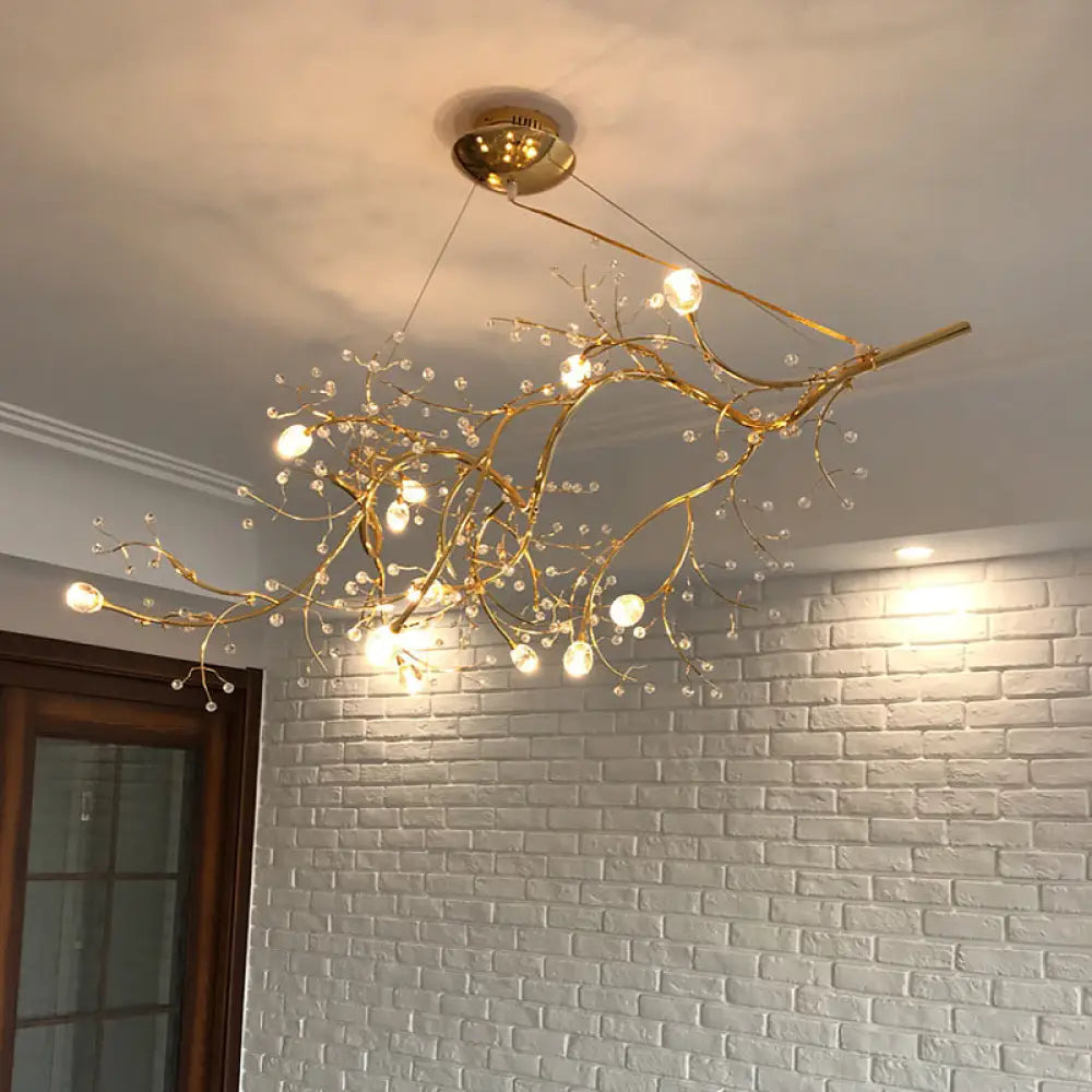 Ceiling - Mounted Chandeliers for Standard CeilingsCeiling - Mounted Chandeliers for Standard CeilingsSitula - Metallic Metallic Thin Branch Chandelier with Crystal Bead 10 Lights Romantic Suspension Light for Boutique Ceiling - Mounted Chandeliers for Standard CeilingsCeiling - Mounted Chandeliers for Standard CeilingsSitula - Metallic Metallic Thin Branch Chandelier with Crystal Bead 10 Lights Romantic Suspension Light for Boutique