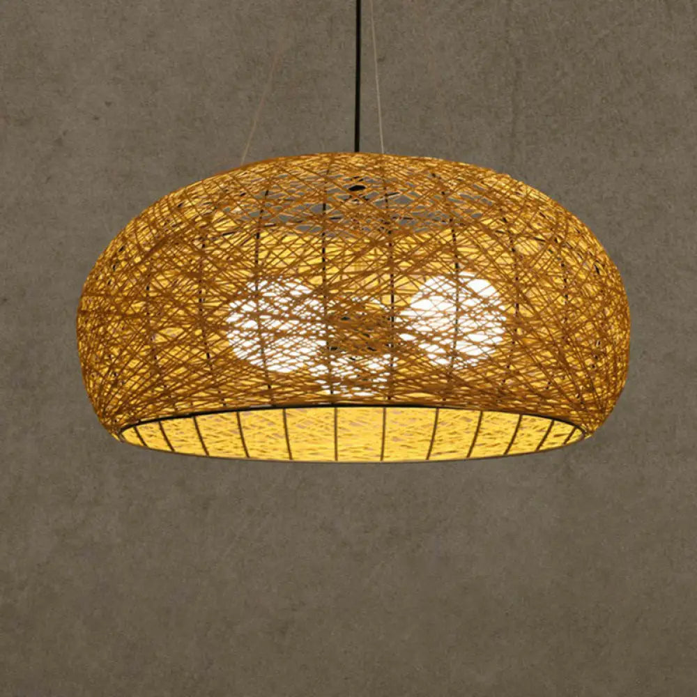 Ceiling - Mounted Chandeliers for Standard CeilingsCeiling - Mounted Chandeliers for Standard CeilingsRattan Tea Room Chandelier: Asian Style Pendant Lighting Fixture