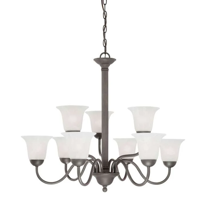 Chandeliers with Adjustable Arms for Directional LightingChandeliers with Adjustable Arms for Directional LightingRiva 9-Light Chandelier in Painted Bronze