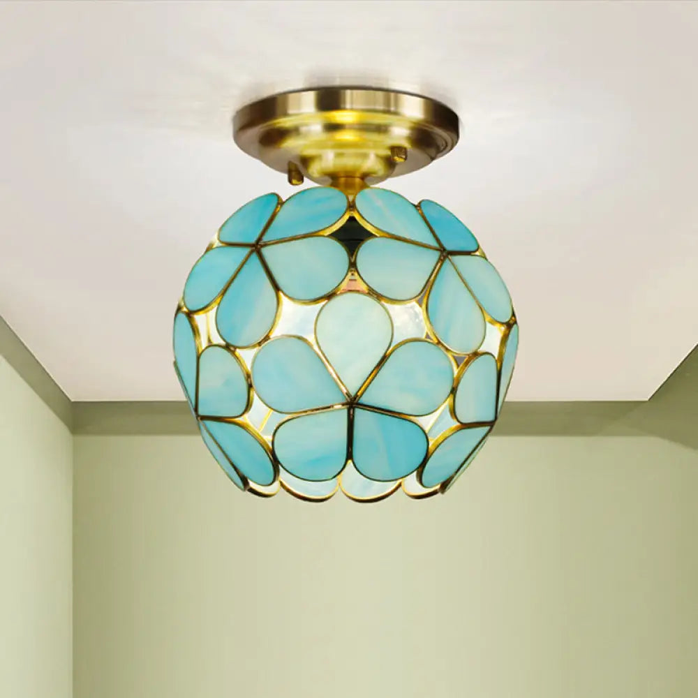 Industrial Iron Chandeliers for Loft - Inspired SpacesIndustrial Iron Chandeliers for Loft - Inspired SpacesVictorian Stained Glass Flower Ceiling Light in White/Pink/Orange Semi-Mount