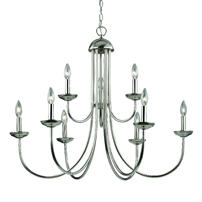 Chandeliers with Adjustable Arms for Directional LightingChandeliers with Adjustable Arms for Directional LightingWilliamsport 9-Light Chandelier In Brushed Nickel  ELK