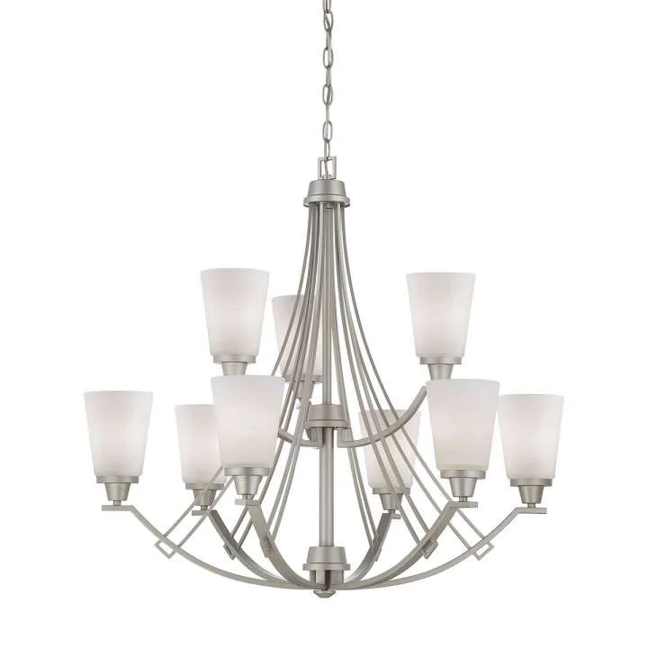 Chandeliers with Multiple Lights for Maximum IlluminationChandeliers with Multiple Lights for Maximum IlluminationWright 9-Light Chandelier in Matte Nickel