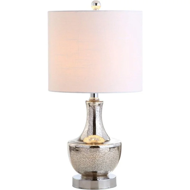 metal table lamps with a matte black finish for a sleek appearancemetal table lamps with a matte black finish for a sleek appearance20" Mini Glass LED Table Lamp, Modern Nightstand Lights - 10"D x 10"W x 20"H