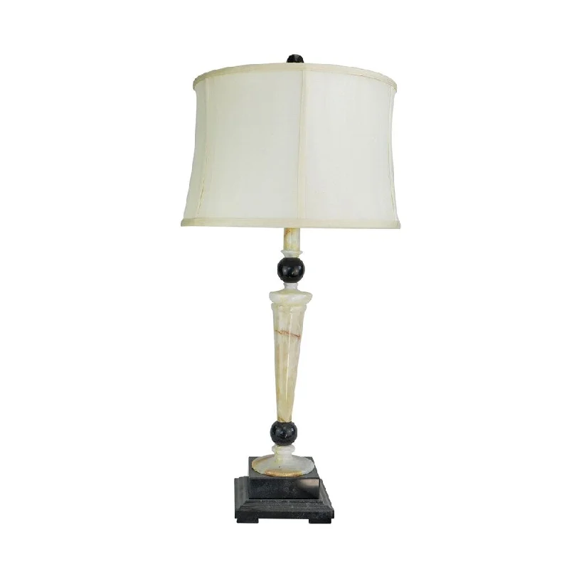art deco table lamps with geometric shapes for a retro touchart deco table lamps with geometric shapes for a retro touch32.5" Tall Marble Table Lamp "Redux" with Cream Onyx and Black finish, White Linen Shade