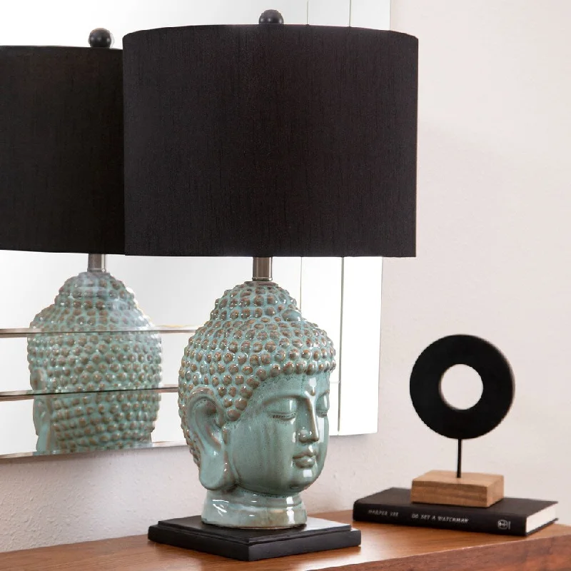 metal table lamps with a matte black finish for a sleek appearancemetal table lamps with a matte black finish for a sleek appearanceAbbyson Buddha Antique Lime Ceramic 23-inch Table Lamp