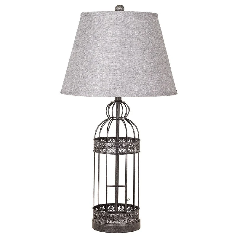 coastal style table lamps with nautical elements for beach housescoastal style table lamps with nautical elements for beach housesAshley Schiler Antique Black Finished Birdcage Table Lamp (Set of 2)