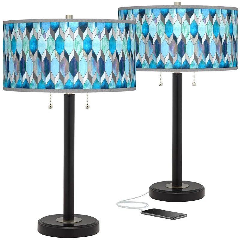bohemian table lamps with colorful patterns for eclectic bedroomsbohemian table lamps with colorful patterns for eclectic bedroomsBlue Tiffany Arturo Black Bronze USB Table Lamps Set of 2 - 15" x 25" bohemian table lamps with colorful patterns for eclectic bedroomsbohemian table lamps with colorful patterns for eclectic bedroomsBlue Tiffany Arturo Black Bronze USB Table Lamps Set of 2 - 15" x 25"