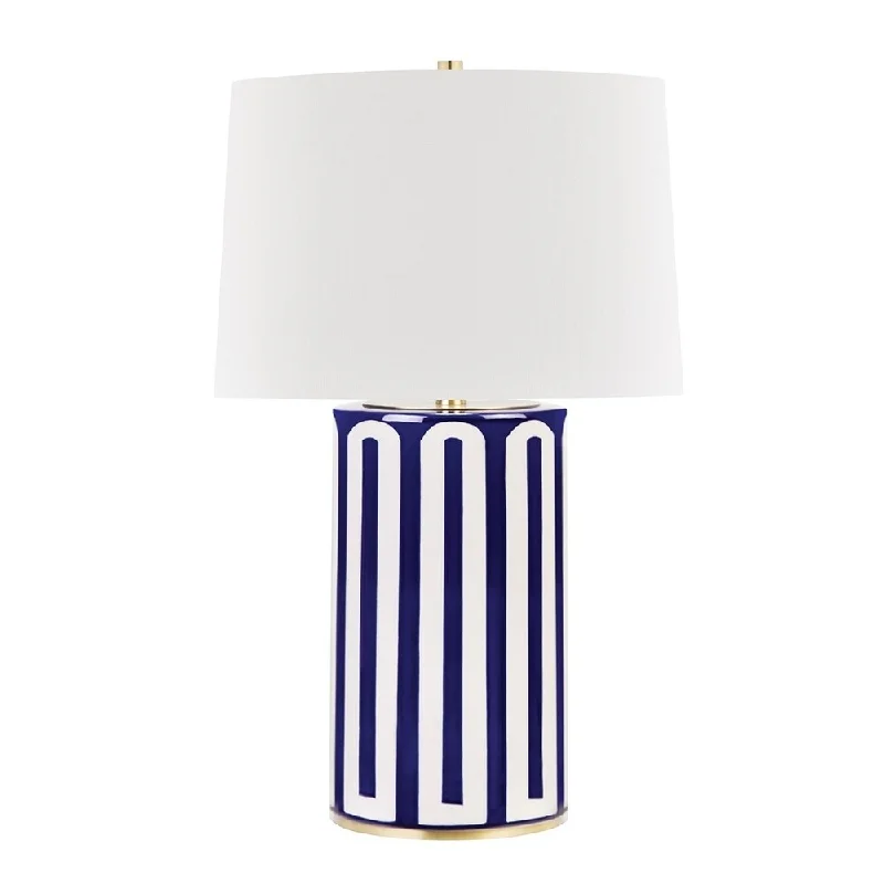 fabric table lamps with a linen shade for a relaxed and breathable lookfabric table lamps with a linen shade for a relaxed and breathable lookBorneo 1-light Aged Brass and Blue Table Lamp, White Linen