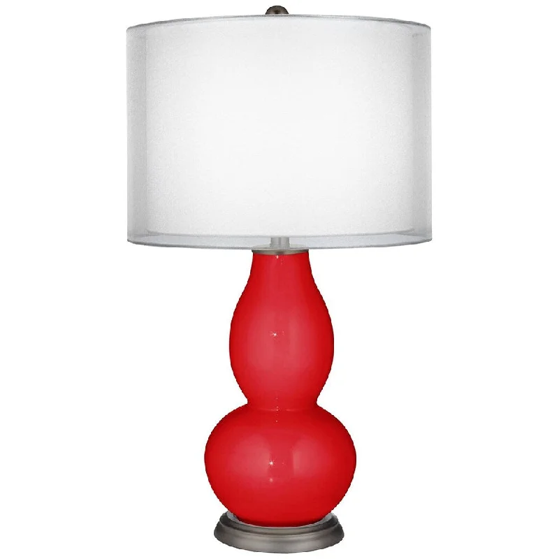 modern minimalist table lamps for contemporary living roomsmodern minimalist table lamps for contemporary living roomsBright Red Sheer Double Shade Double Gourd Table Lamp - 16" x 29"