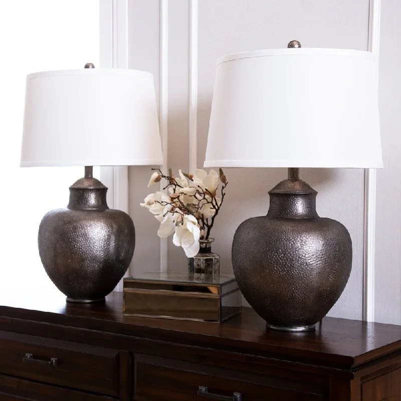 metal table lamps with a matte black finish for a sleek appearancemetal table lamps with a matte black finish for a sleek appearanceClaire Brown Hammer 24.5-inch Table Lamp (Set of 2) By Abbyson metal table lamps with a matte black finish for a sleek appearancemetal table lamps with a matte black finish for a sleek appearanceClaire Brown Hammer 24.5-inch Table Lamp (Set of 2) By Abbyson