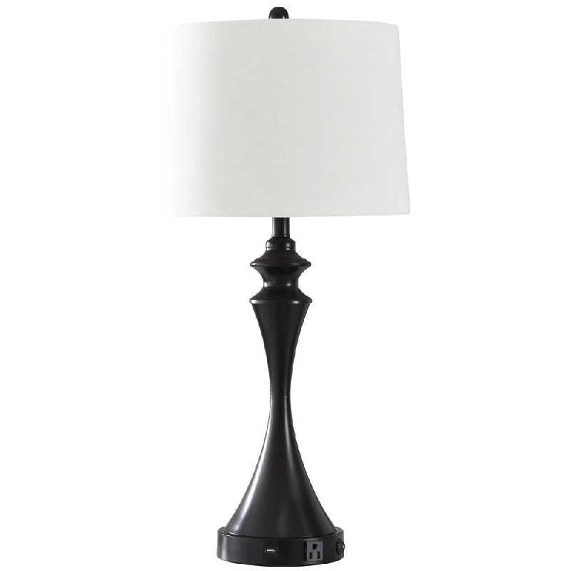 fabric table lamps with a linen shade for a relaxed and breathable lookfabric table lamps with a linen shade for a relaxed and breathable lookEstes Oil Rubbed Bronze Candlestick USB/Outlet Table Lamp with White Tapered Drum Shade