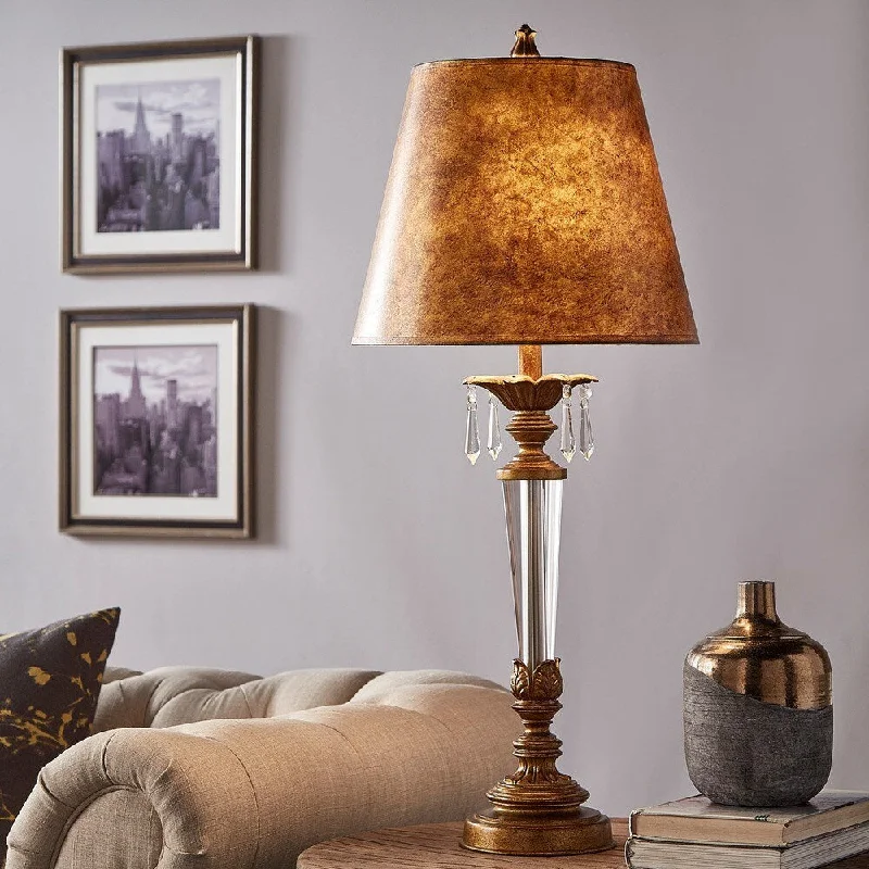 wooden table lamps with natural grain for a warm and organic feelwooden table lamps with natural grain for a warm and organic feelFairchild Gold + Crystal Table Lamp by iNSPIRE Q Classic