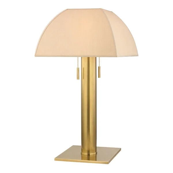 glass table lamps with a frosted surface for soft light diffusionglass table lamps with a frosted surface for soft light diffusionHudson Valley Alba 2-light Aged Brass Table Lamp, Natural Silk