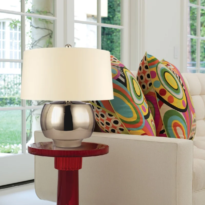 industrial style table lamps with exposed bulbs for loft apartmentsindustrial style table lamps with exposed bulbs for loft apartmentsHudson Valley Holden 1-light 15-inch Polished Nickel Table Lamp, Cream
