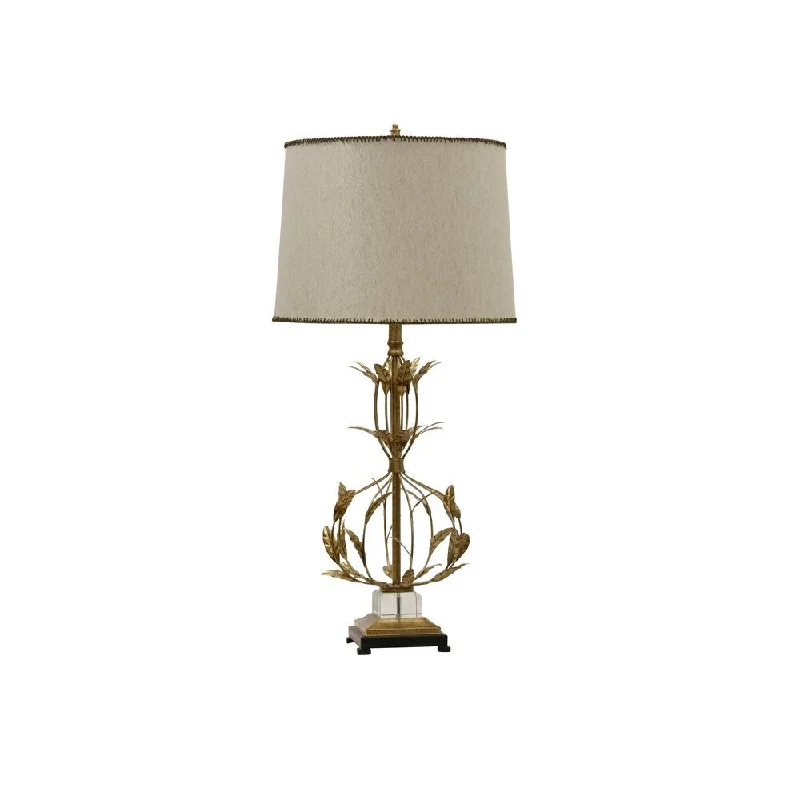 victorian style table lamps with ornate details for traditional homesvictorian style table lamps with ornate details for traditional homesMiriam Gold Finish Steel and Crystal Table Lamp with Leaf Accents - Beige Hardback Shade
