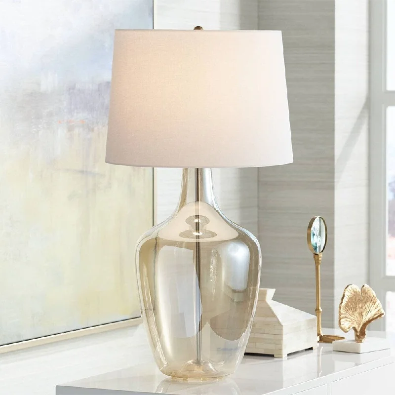 leather table lamps with a distressed texture for a rugged charmleather table lamps with a distressed texture for a rugged charmModern Table Lamp 31" Tall Clear Champagne Glass for Bedroom - 17" x 31"