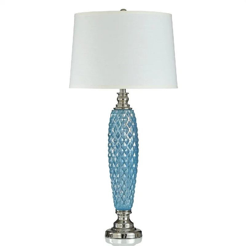 rustic farmhouse table lamps for cozy kitchensrustic farmhouse table lamps for cozy kitchensPixie Blue Table Lamp - Turquoise Iridescent Finish On Diamond Patterned Base