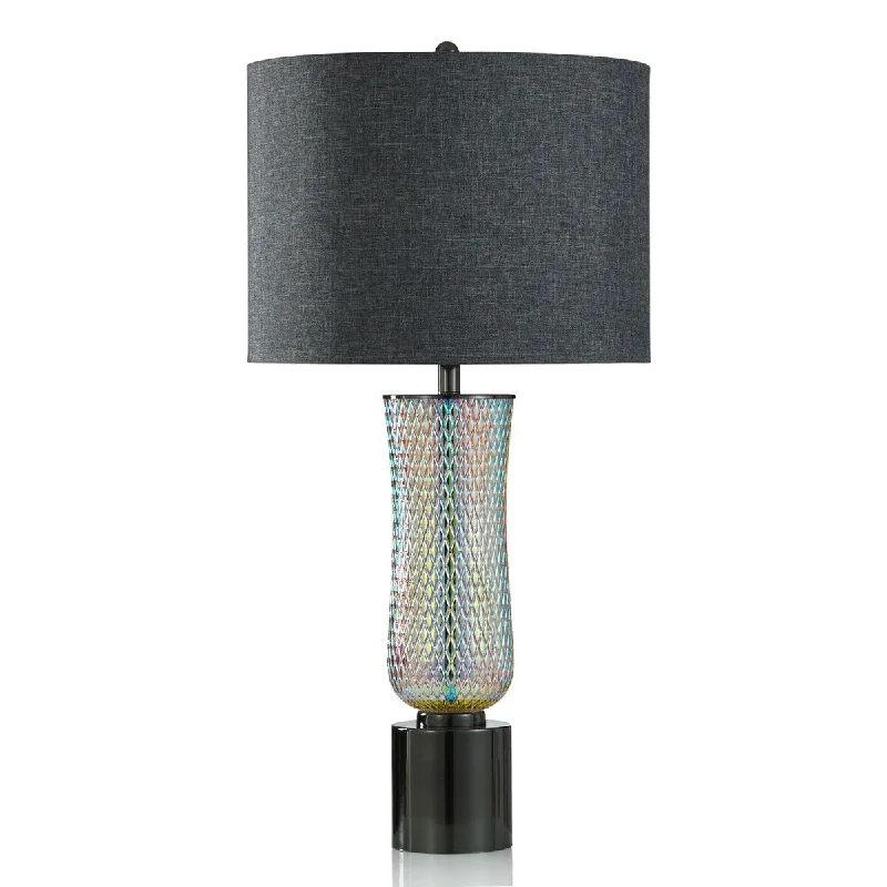 rustic farmhouse table lamps for cozy kitchensrustic farmhouse table lamps for cozy kitchensPrismatic - Colored Glass and Black Steel Table Lamp with Black Shade - 5.75"D x 5.75"W x 36"H - 5.75"D x 5.75"W x 36"H