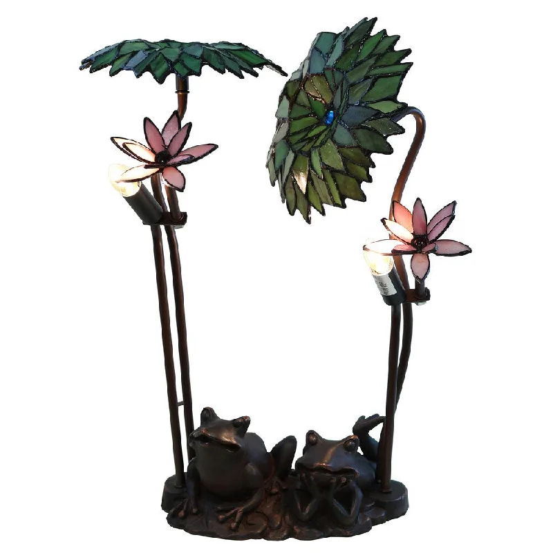marble table lamps with a luxurious veined pattern for high end decormarble table lamps with a luxurious veined pattern for high end decorRoa Green Palms with Frog Tiffany-style 19-inch 2-light Table Lamp
