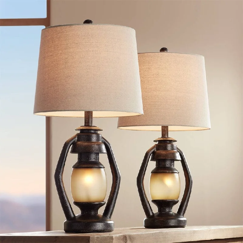 bohemian table lamps with colorful patterns for eclectic bedroomsbohemian table lamps with colorful patterns for eclectic bedroomsRustic Table Lamps 25 1/4" High Set 2 Brown Nightlight Oatmeal Shade - 12" x 25"