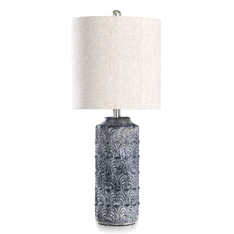 rustic farmhouse table lamps for cozy kitchensrustic farmhouse table lamps for cozy kitchensStyleCraft Isabella Charcoal Grey with Raised Design Concrete Table Lamp and Off White Hardback Drum Shade rustic farmhouse table lamps for cozy kitchensrustic farmhouse table lamps for cozy kitchensStyleCraft Isabella Charcoal Grey with Raised Design Concrete Table Lamp and Off White Hardback Drum Shade