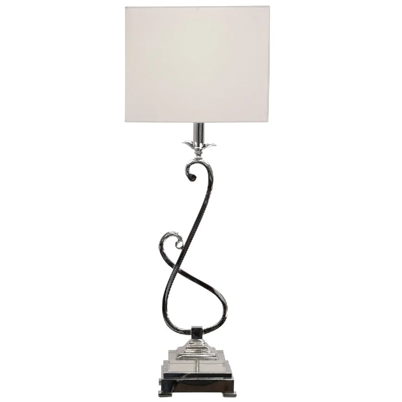 art deco table lamps with geometric shapes for a retro touchart deco table lamps with geometric shapes for a retro touchStyleCraft Jane Seymour Chrome Sweeping Curve Stem with Crystal Detail Oatmeal Drum Shade Table Lamp