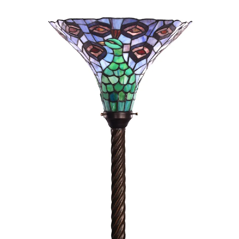 metal table lamps with a matte black finish for a sleek appearancemetal table lamps with a matte black finish for a sleek appearanceTiffany-style Peacock Torchier