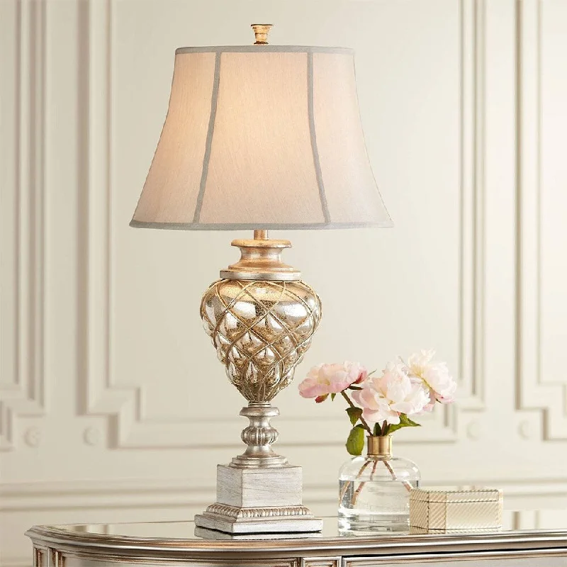 gothic style table lamps with dark finishes for a mysterious lookgothic style table lamps with dark finishes for a mysterious lookTraditional Table Lamp 33 3/4" Tall Mercury Glass LED Nightlight - 18" x 33"