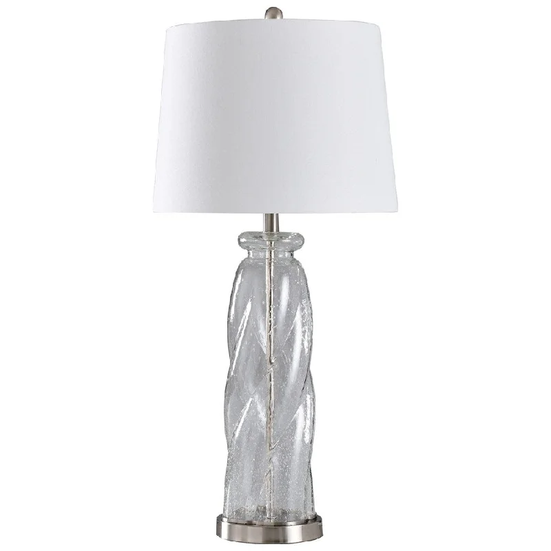 coastal style table lamps with nautical elements for beach housescoastal style table lamps with nautical elements for beach housesTransitional Clear Seeded Table Lamp - White Shade