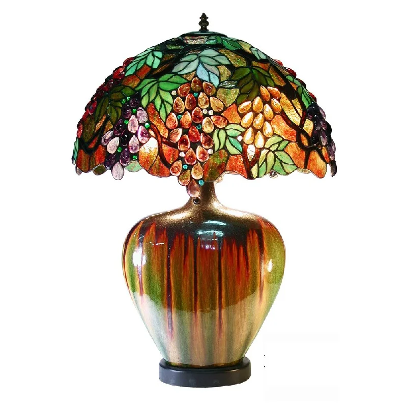 mid century modern table lamps with iconic designs for a stylish studymid century modern table lamps with iconic designs for a stylish studyWarehouse of Tiffany Elvenea Bronze Ceramic/Art Glass 27-inch 2-light Grapes Tiffany-style Table Lamp